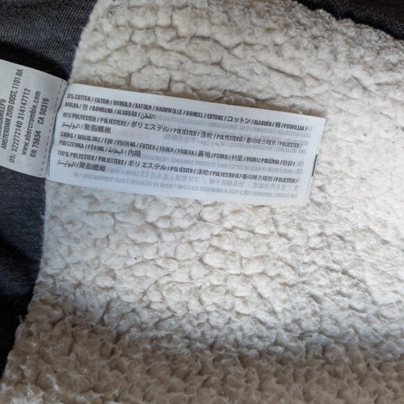 Hollister Men’s Jersey Fleece Lined Zip Up Hoodie Jacket Gray Long Sleeve Soft - Picture 10 of 10